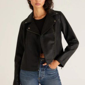 TRINA FAUX LEATHER MOTO JACKET - Impeccable Pig